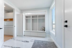 A mudroom from a recent development from Barry Homes.